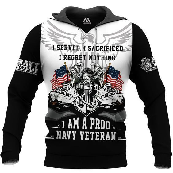 I Am A Proud Navy Veteran 3D All Over Print Hoodie & Zip Hoodie