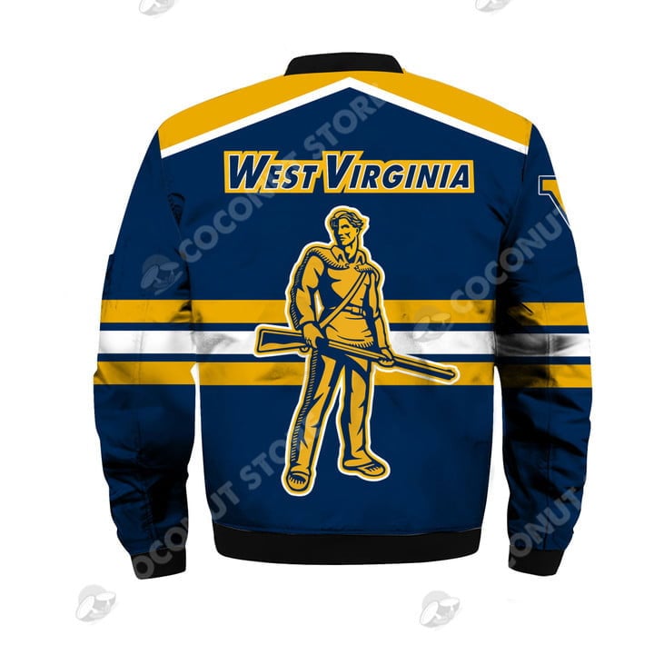 West Virginia Mountaineers Blue Gold Bomber Jacket V2