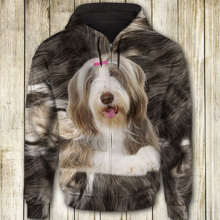 Bearded Collie Cute Face 3D All Over Print Hoodie & Zip Hoodie