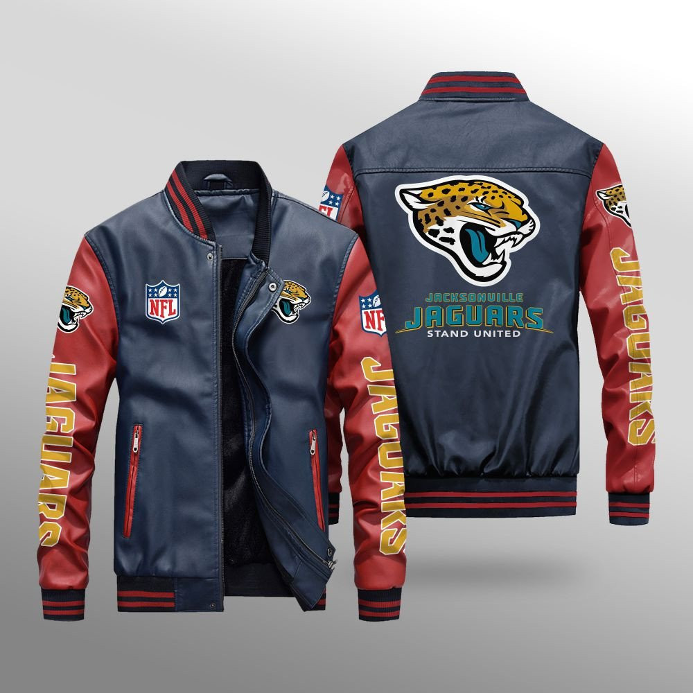 Jacksonville Jaguars Leather Bomber Jacket BG44