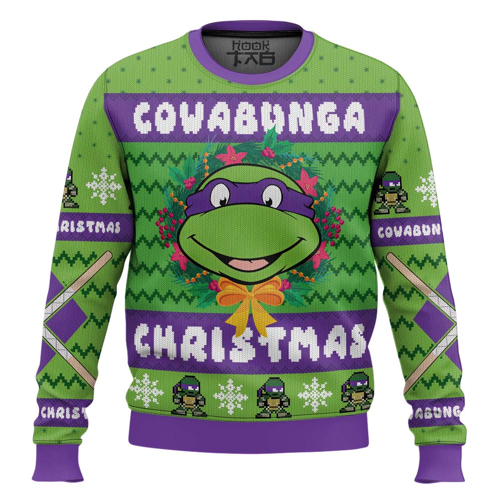 Cowabunga Donatello Christmas Teenage Mutant Ninja Turtles Ugly Christmas Sweater