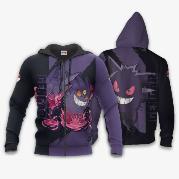 Gengar Anime Pokemon 1k772   Cartoon Graphic Outfits Aop 3d Hoodie, Zip Hoodie 222