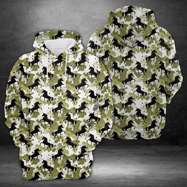 Amazing Camouflage Unicorn 3D All Over Print Hoodie & Zip Hoodie