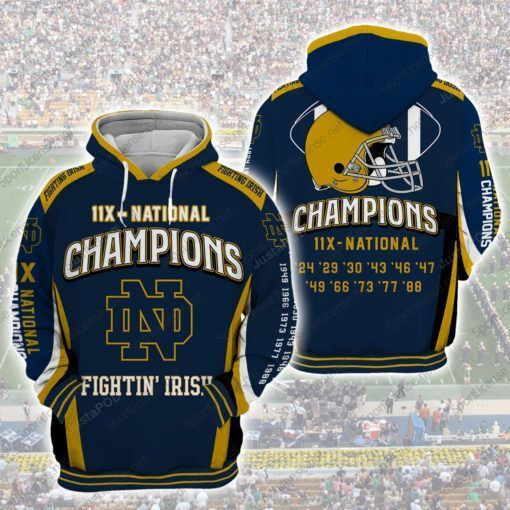 Notre Dame Football Anniversary 3D All Over Print Hoodie & Zip Hoodie