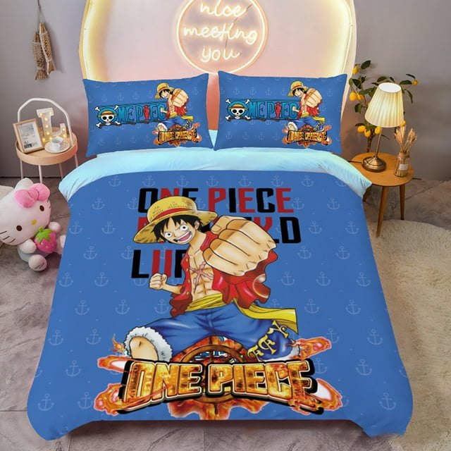 One Piece Bedding Set One Piece Luffy Fighting Pose Duvet Covers