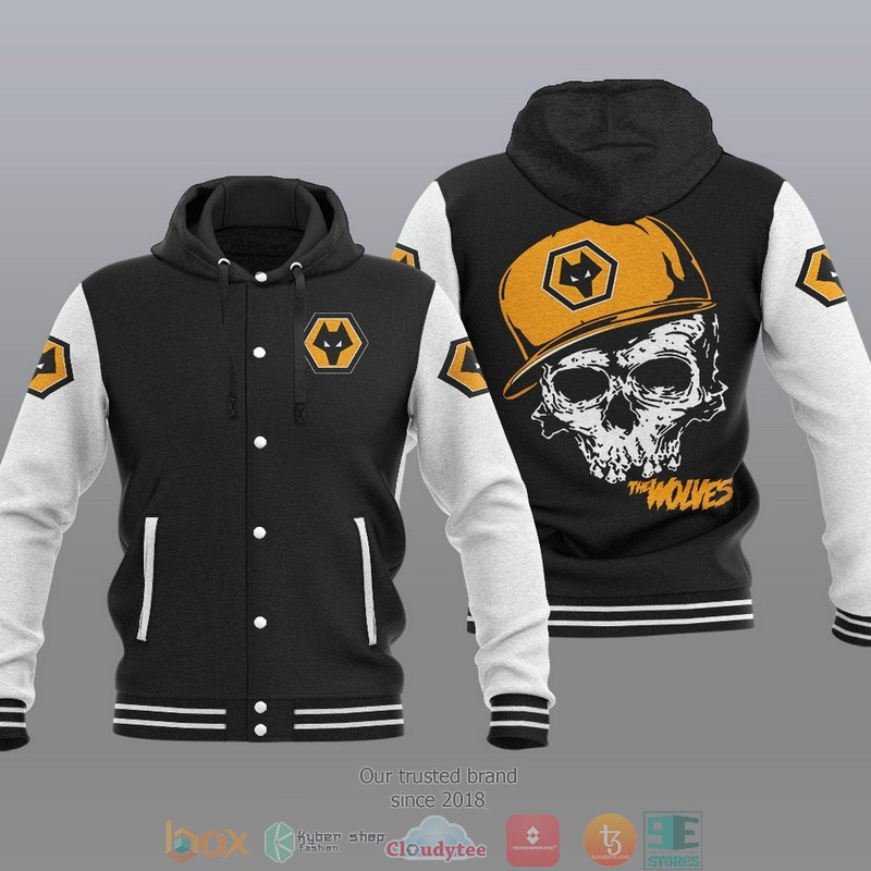 Wolverhampton Wanderers FC Black Skull Baseball Jacket