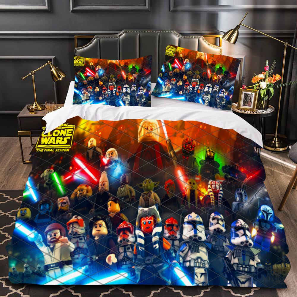 SW Bedding Set The Skywalker Saga Lego Characters Duvet Covers