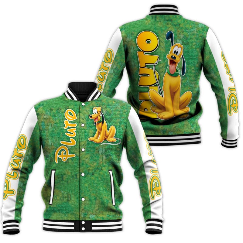 Pluto Pattern Green Baseball Jacket