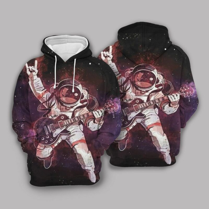 Galaxy Rock N Roll Astronaunt 3d Hoodie Zip Hoodie
