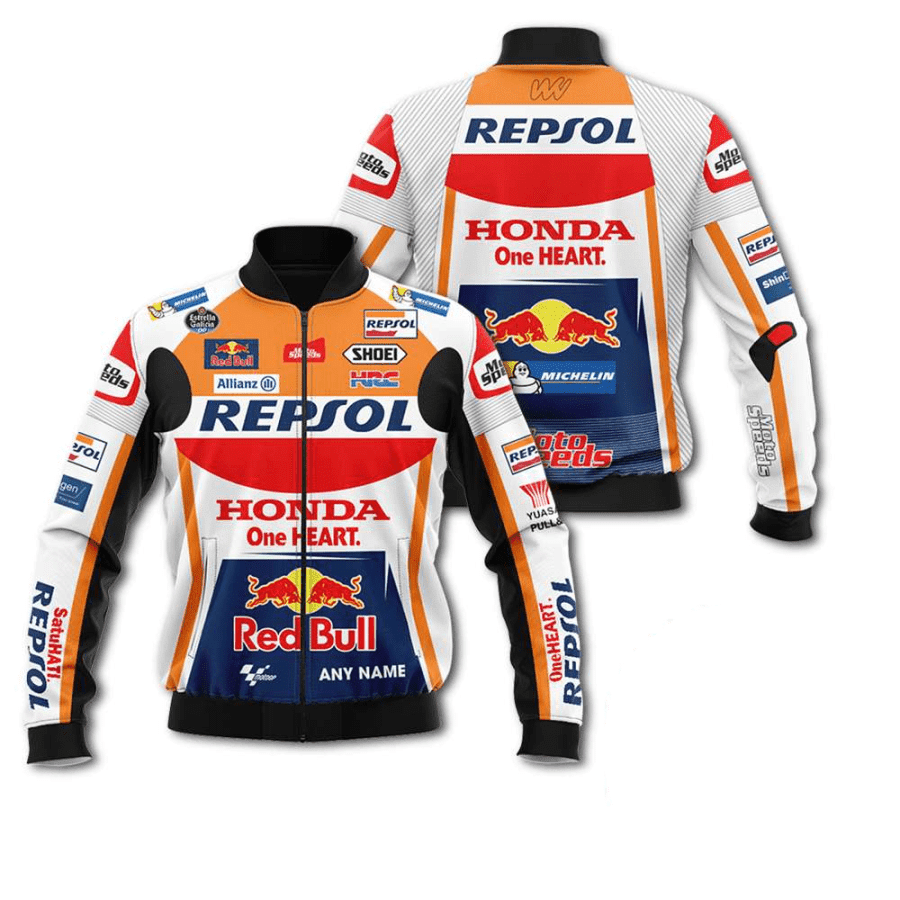 Personalized Repsol Honda Motogp Racing Red Bull Bomber Jacket 817