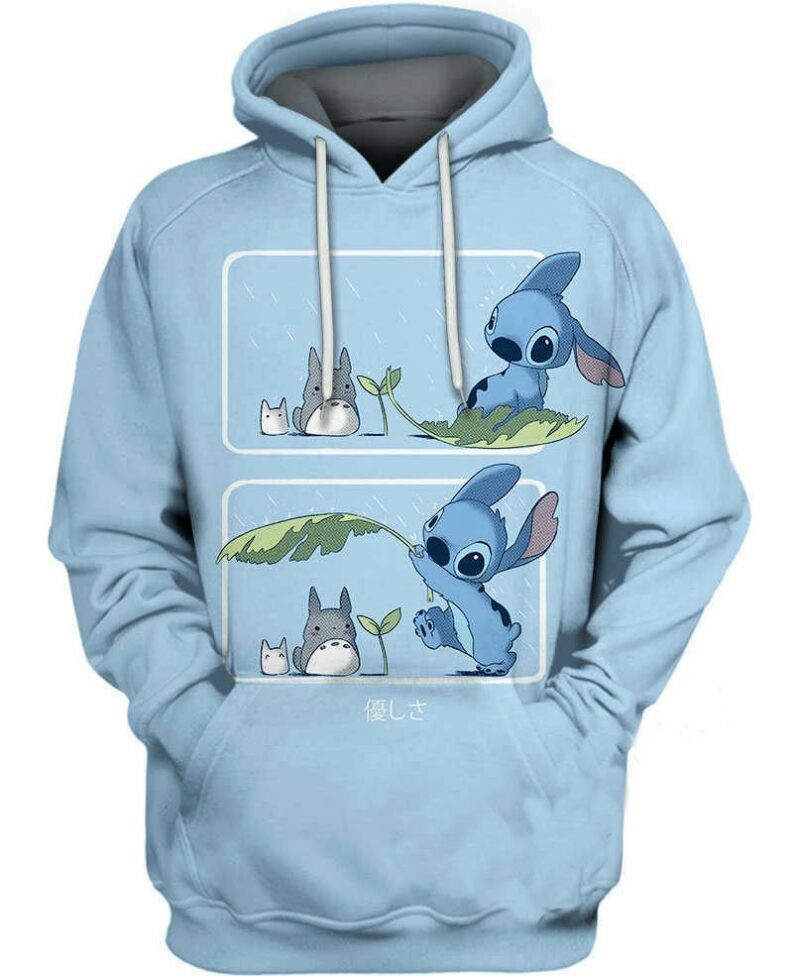 Totoro And Stitch 3d Hoodie Zip Hoodie