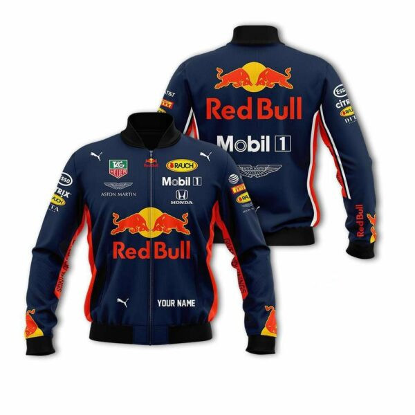 Personalized Red Bull Racing Mobil1 Aston Martin Bomber Jacket 896 163