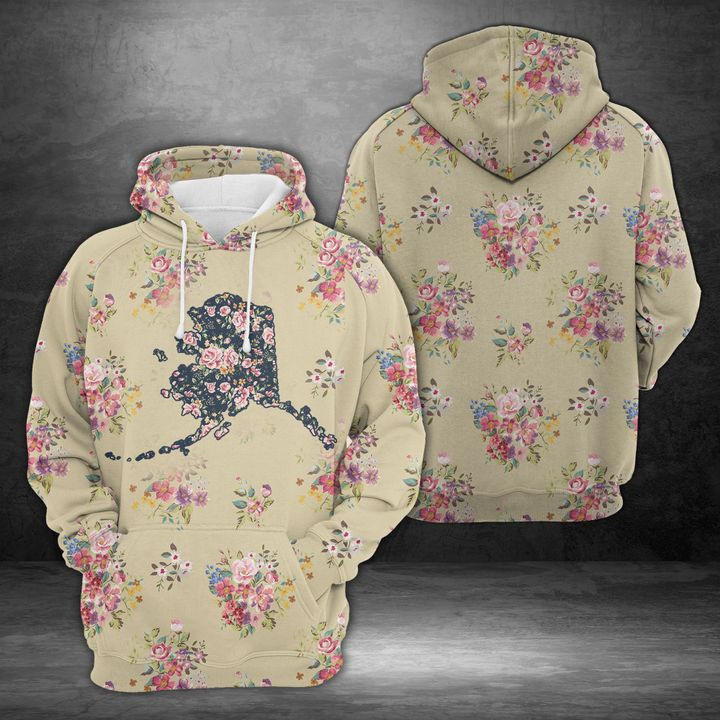 Alaska Floral Vintage 3D All Over Print Hoodie & Zip Hoodie