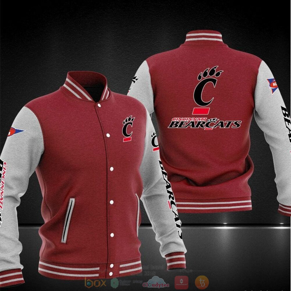 Cincinnati Bearcats Red Grey Baseball Jacket