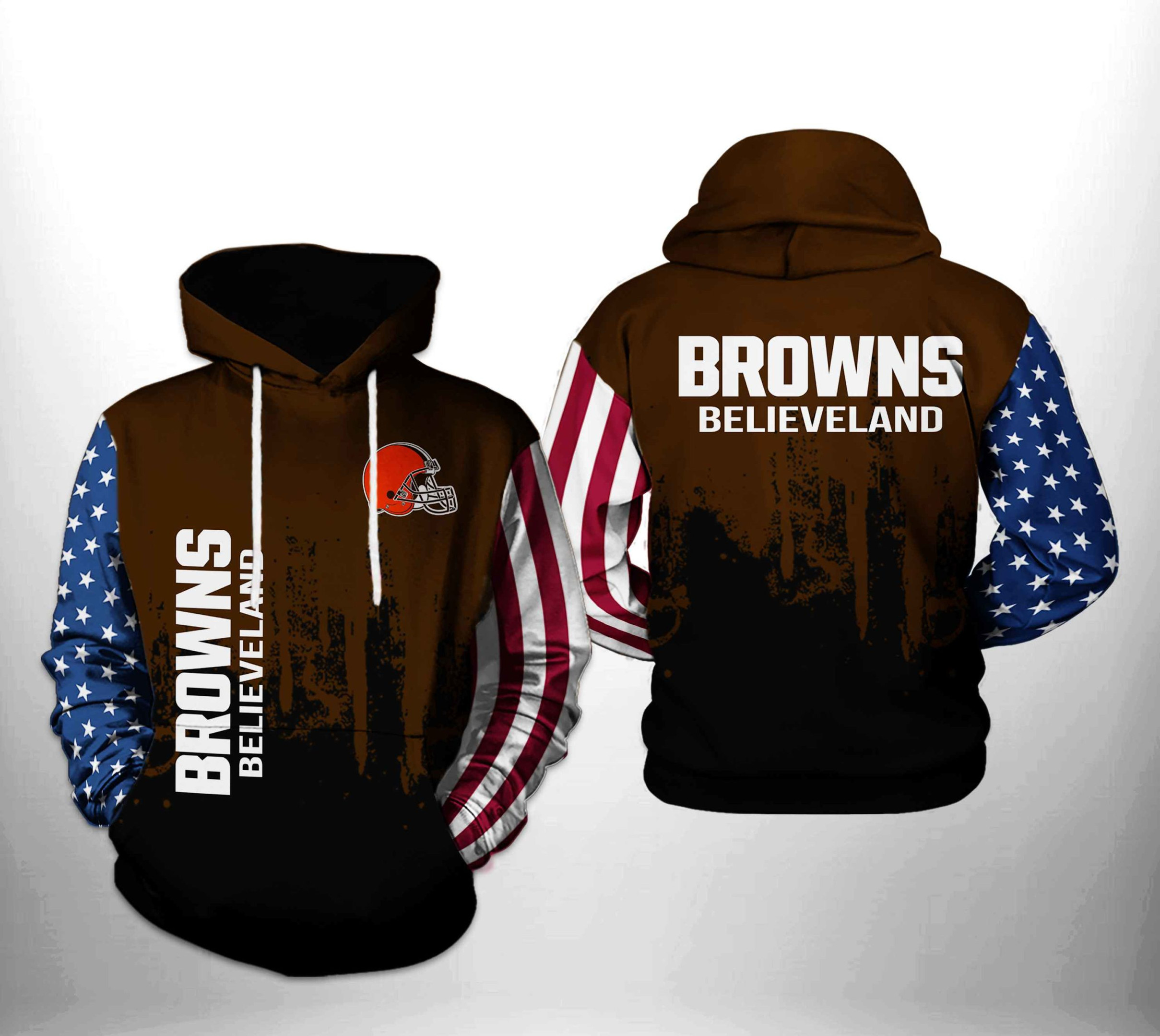 Cleveland Browns Team US 3D All Over Print Hoodie & Zip Hoodie
