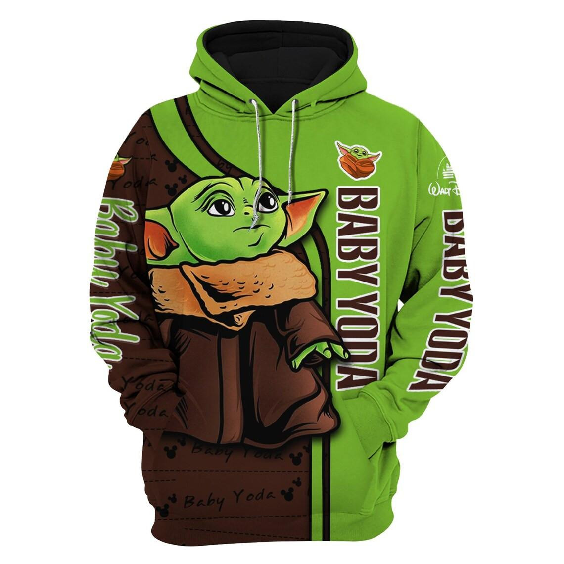 Baby Yoda Fan Gift, Baby Yoda Gift,   Cartoon Graphic Outfits Aop Hoodie, Zip Hoodie