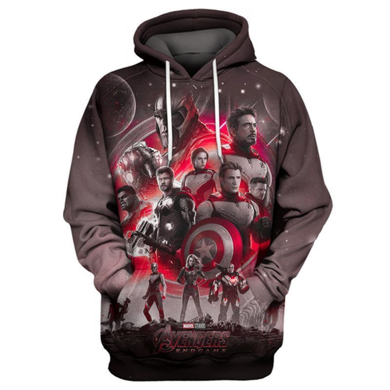 Superhero Avengers Marvel End Game Over Print 3d Hoodie Zip Hoodie