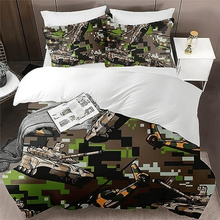 Veteran Bedding Set Military Tanks Camouflage Pattern Duvet Covers