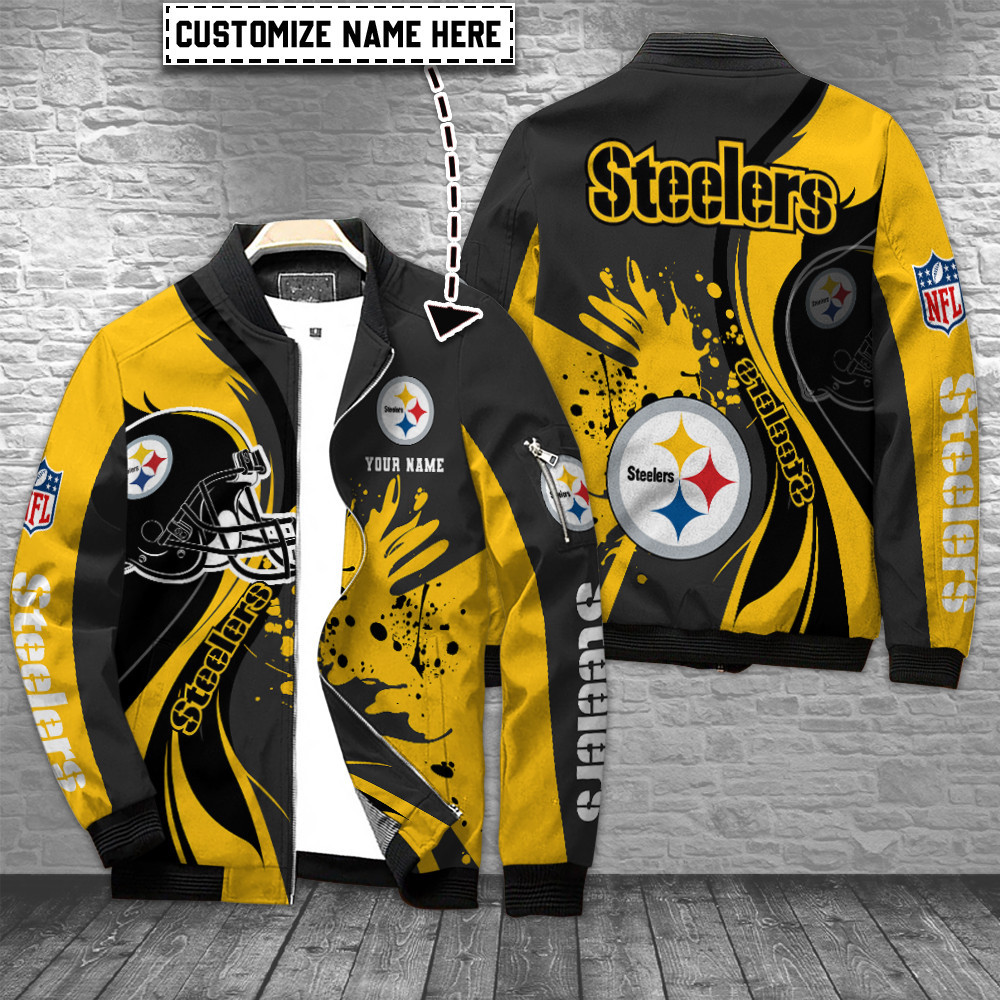 Pittsburgh Steelers Personalized Bomber Jacket BG808