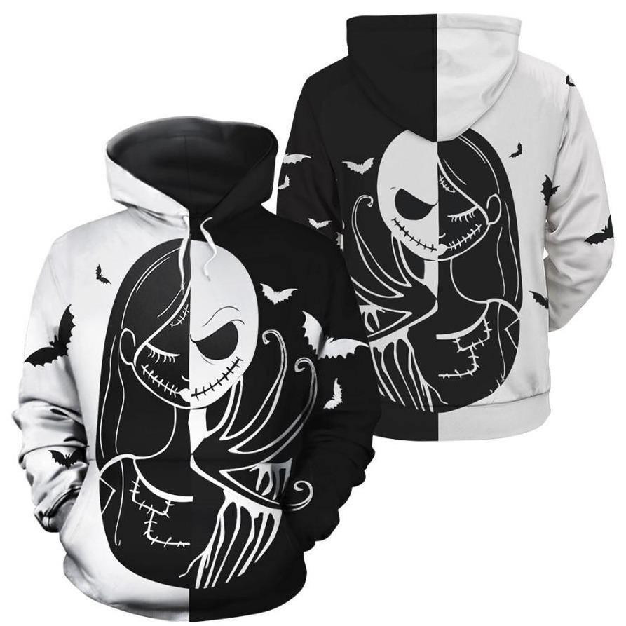 Jack Skellington And Sally Hoodie And Zip Hoodie, Gift For Fan 3d All Over Print Shirt Hoodie