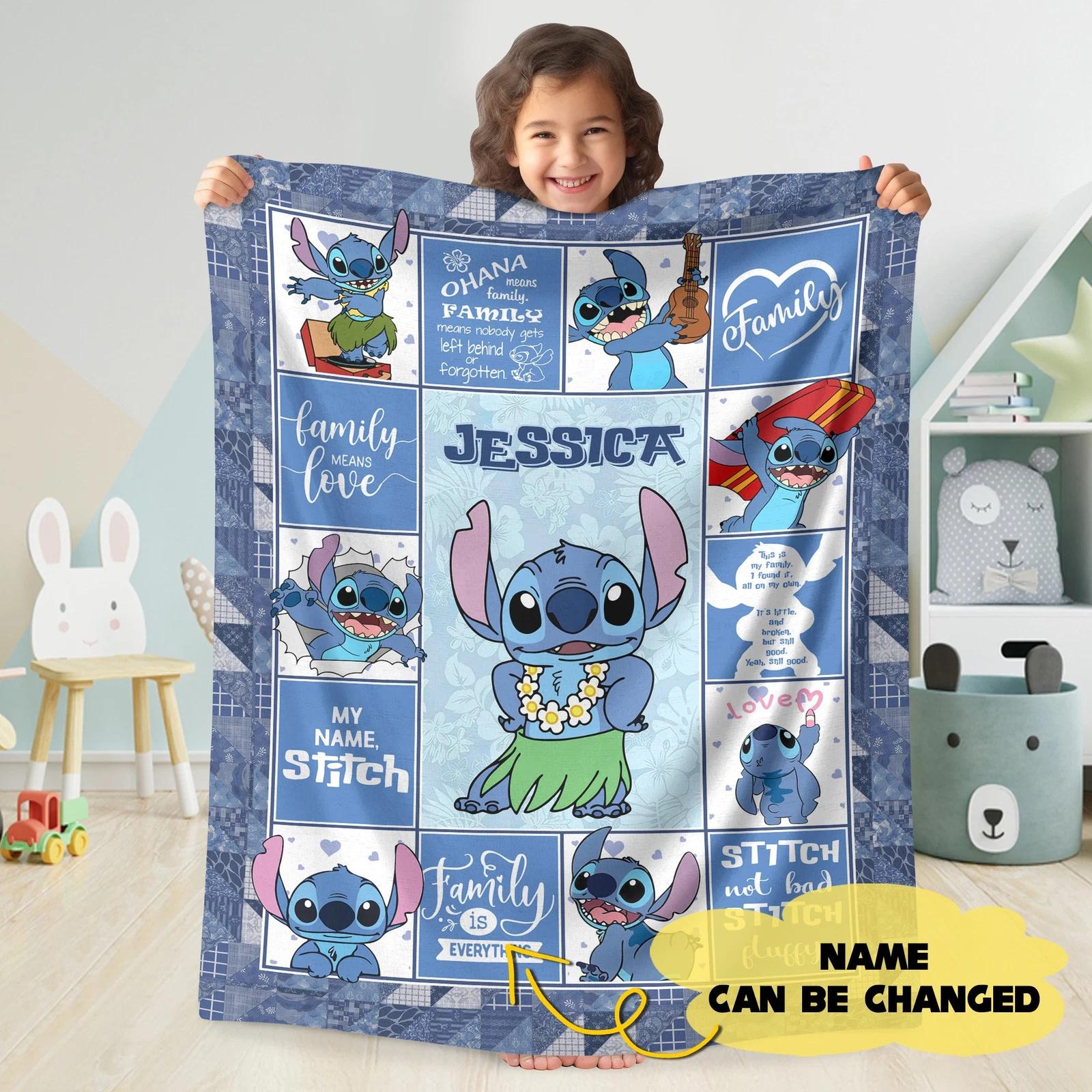 Personalized Stitch And Lilo Blanket WDW Stitch Fleece Sherpa Blanket