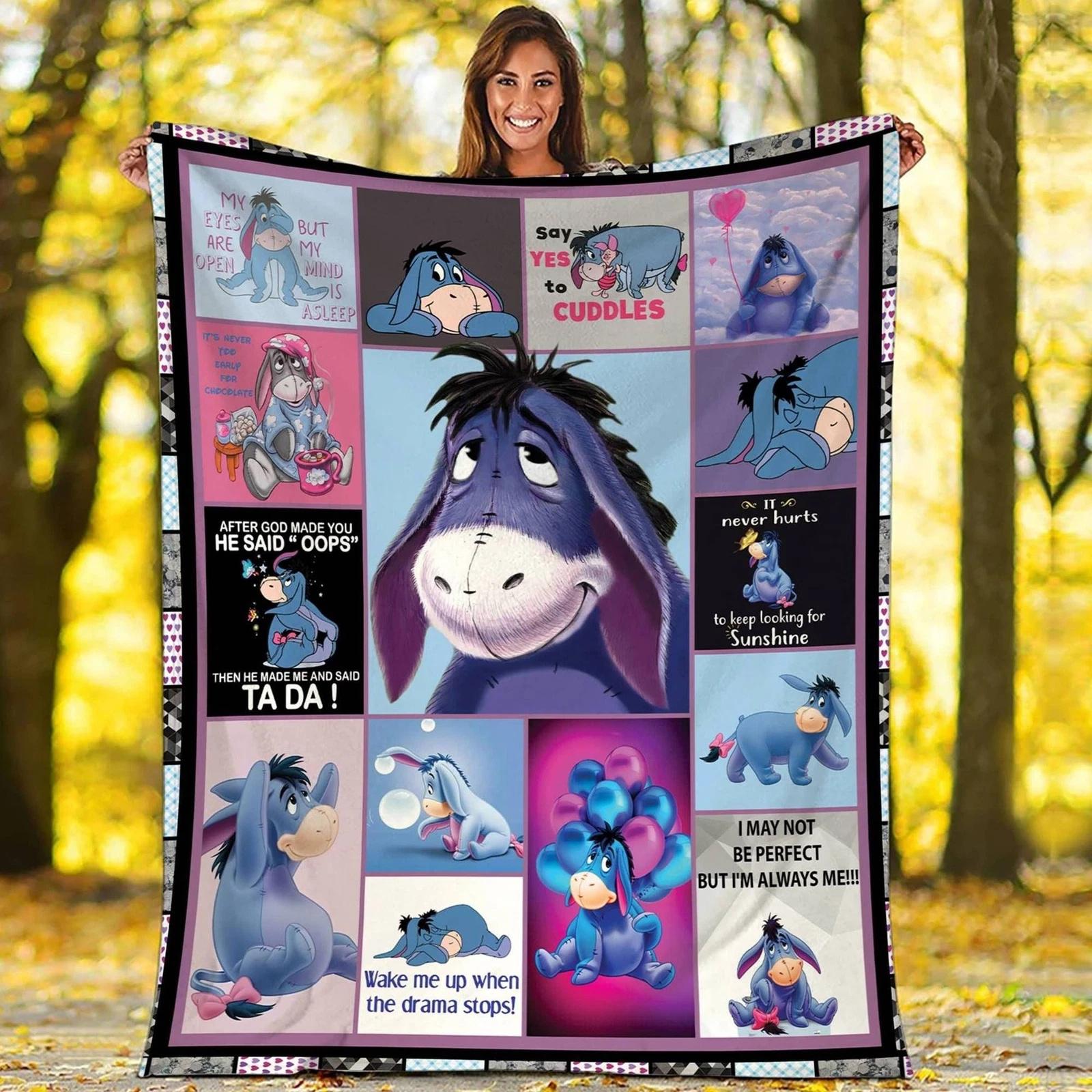 Eeyore Blanket Eeyore Pooh Bear Blanket Winnie The Pooh Fleece Sherpa Blanket