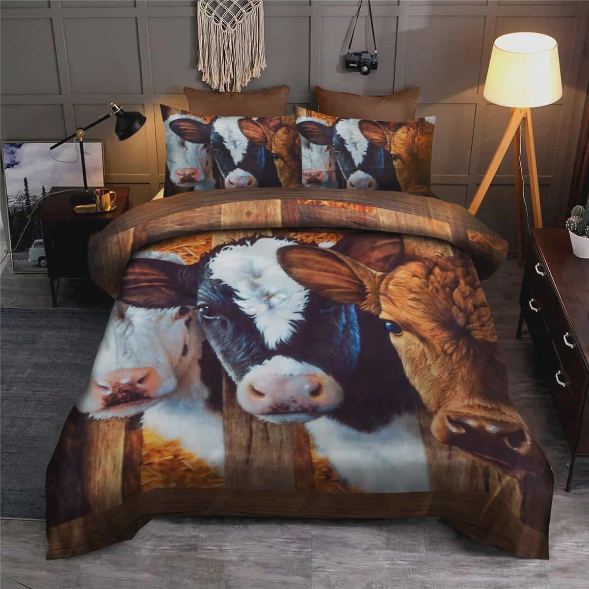 Cow Bedding Set Country Farm Cows Graphic Duvet Covers