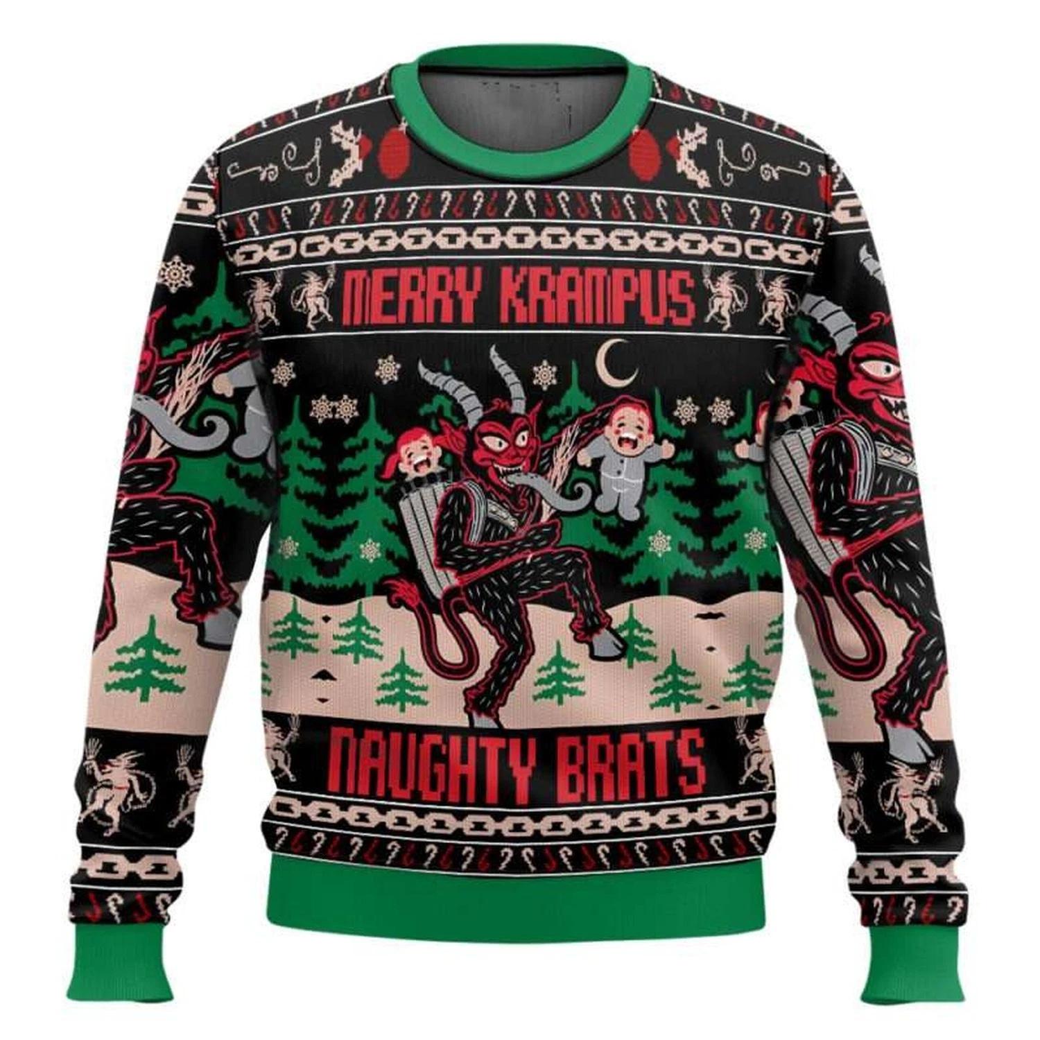 Merry Krampus Naughty Brats Ugly Christmas Sweater