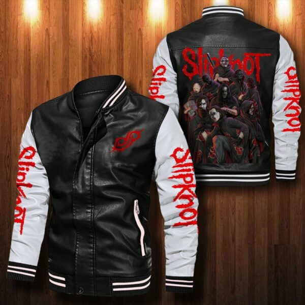 Slipknot Music Band Leather Bomber Jacket 7