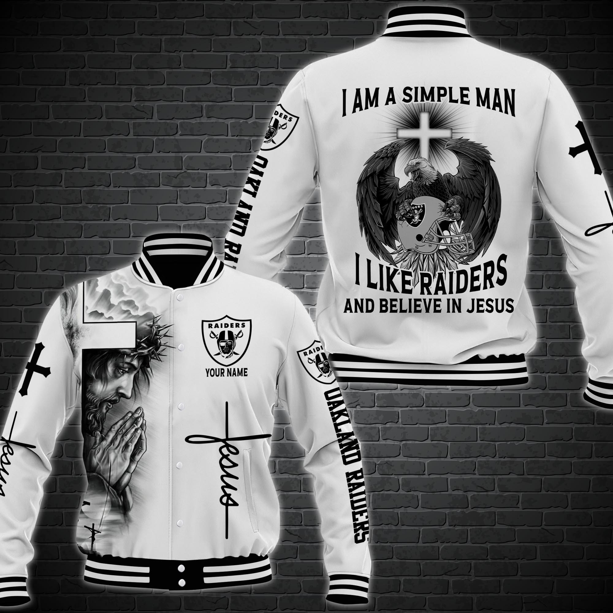 Las Vegas Raiders Personalized Baseball Jacket 52