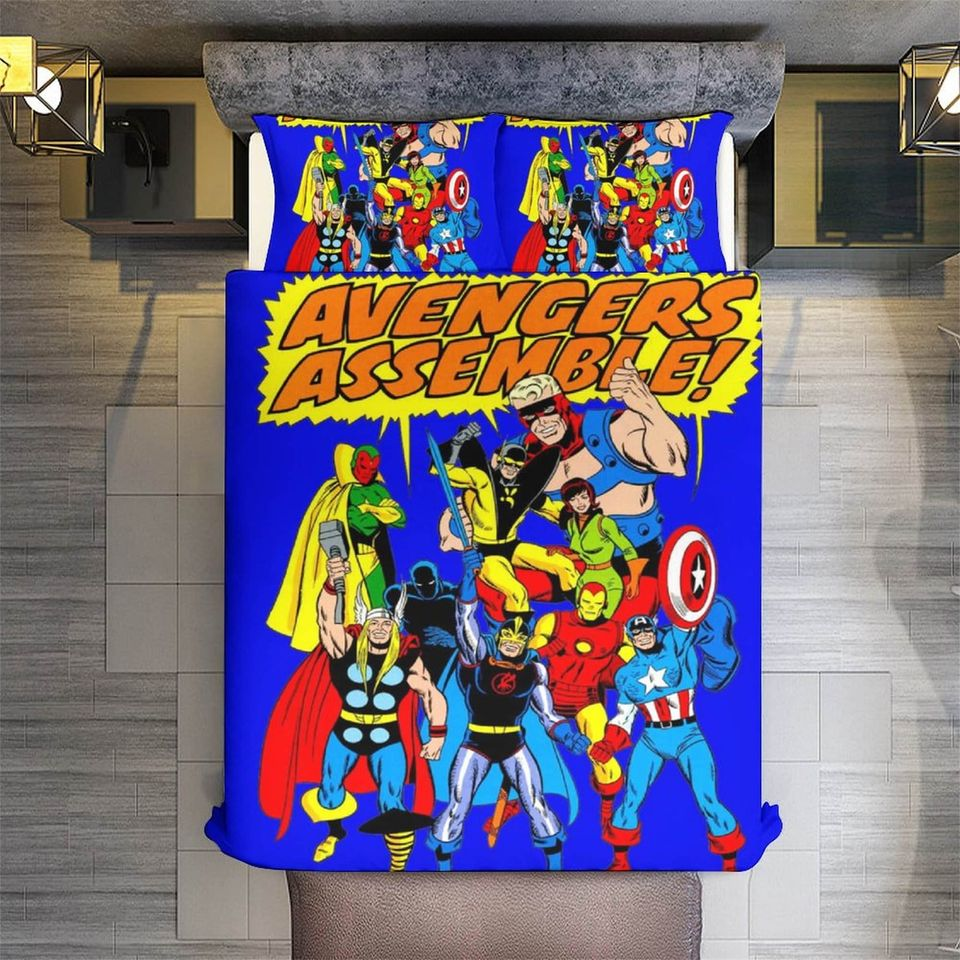 MV Bedding Set MV Avengers Assemble Comic Style Duvet Covers