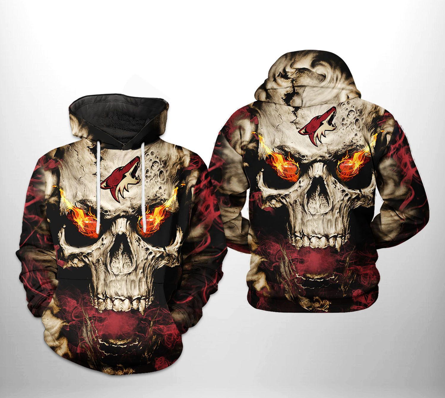 Arizona Coyotes Skull 3D All Over Print Hoodie & Zip Hoodie