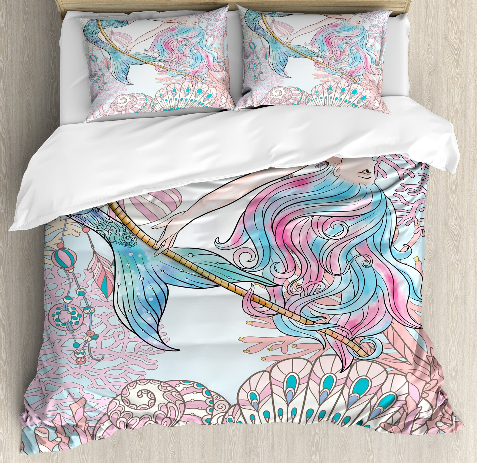 Mermaid Bedding Set Mermaid In The Deep Sea Duvet Covers