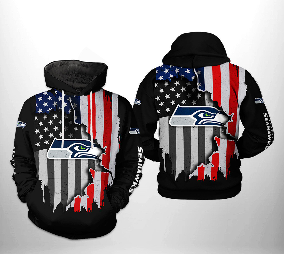 Seattle Seahawks US Flag Team 3D All Over Print Hoodie & Zip Hoodie