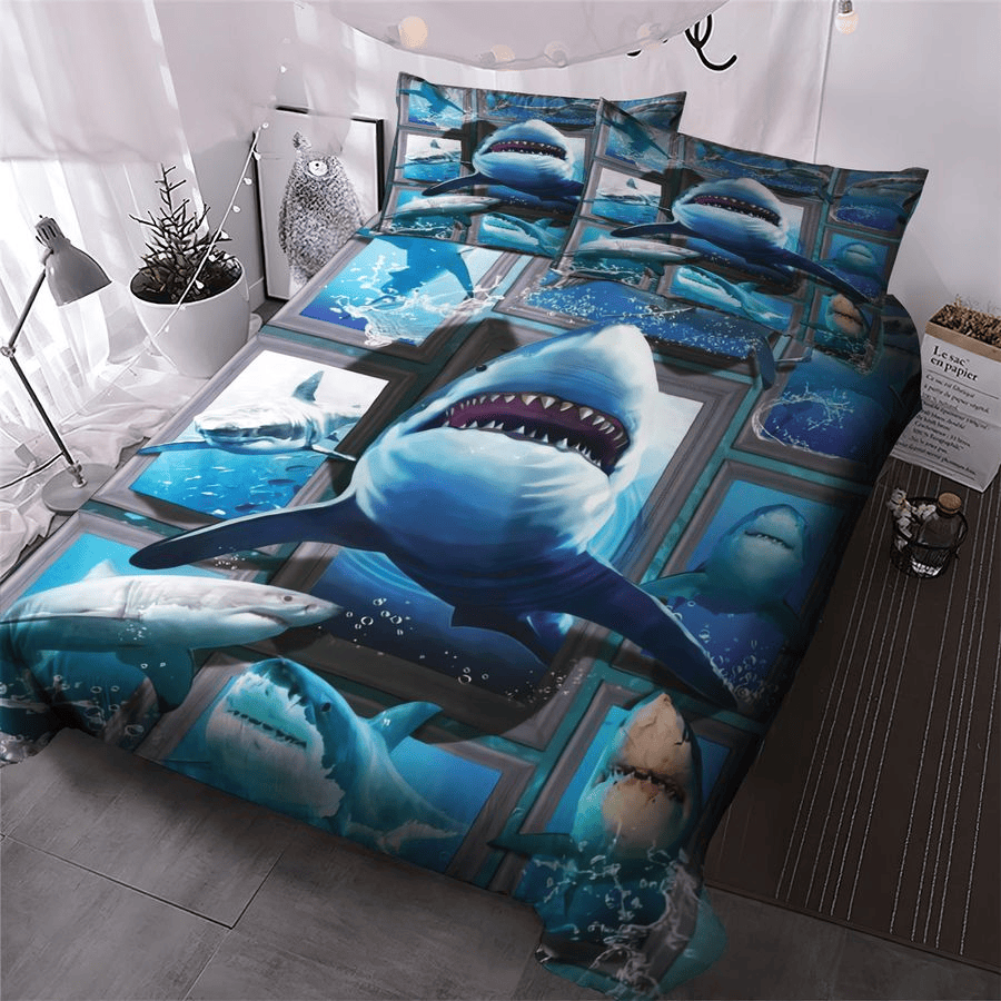 Shark Bedding Set Shark In Th Ocean Graphic Pattern Duvet Covers