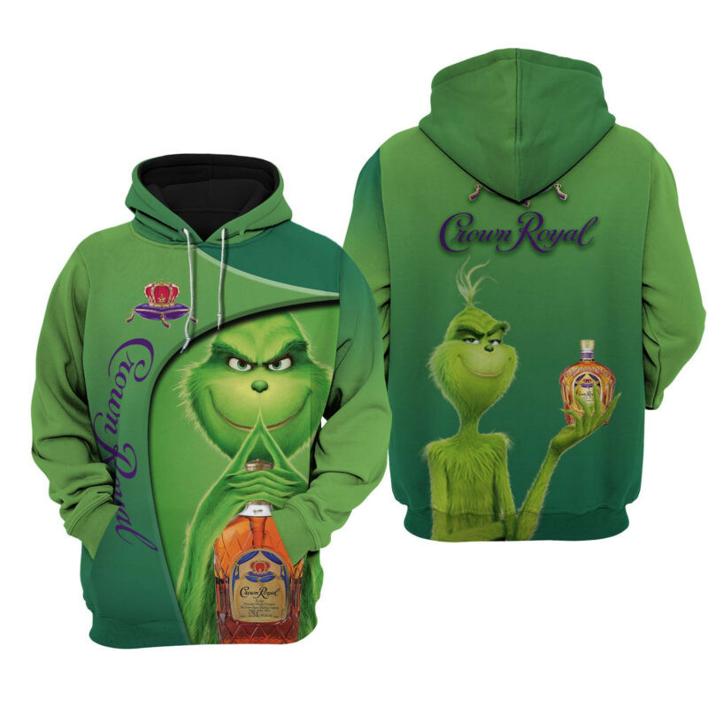 Grinch Crown Royal All Over Printed 3d Hoodie