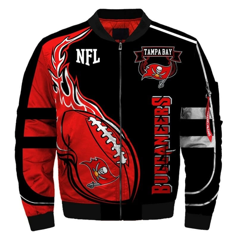 Tampa Bay Buccaneers Black Red Bomber Jacket
