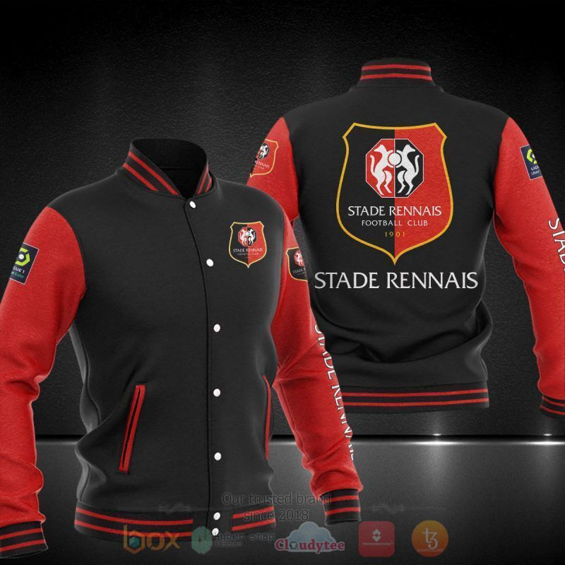 Stade Rennais FC Black Red Baseball Jacket