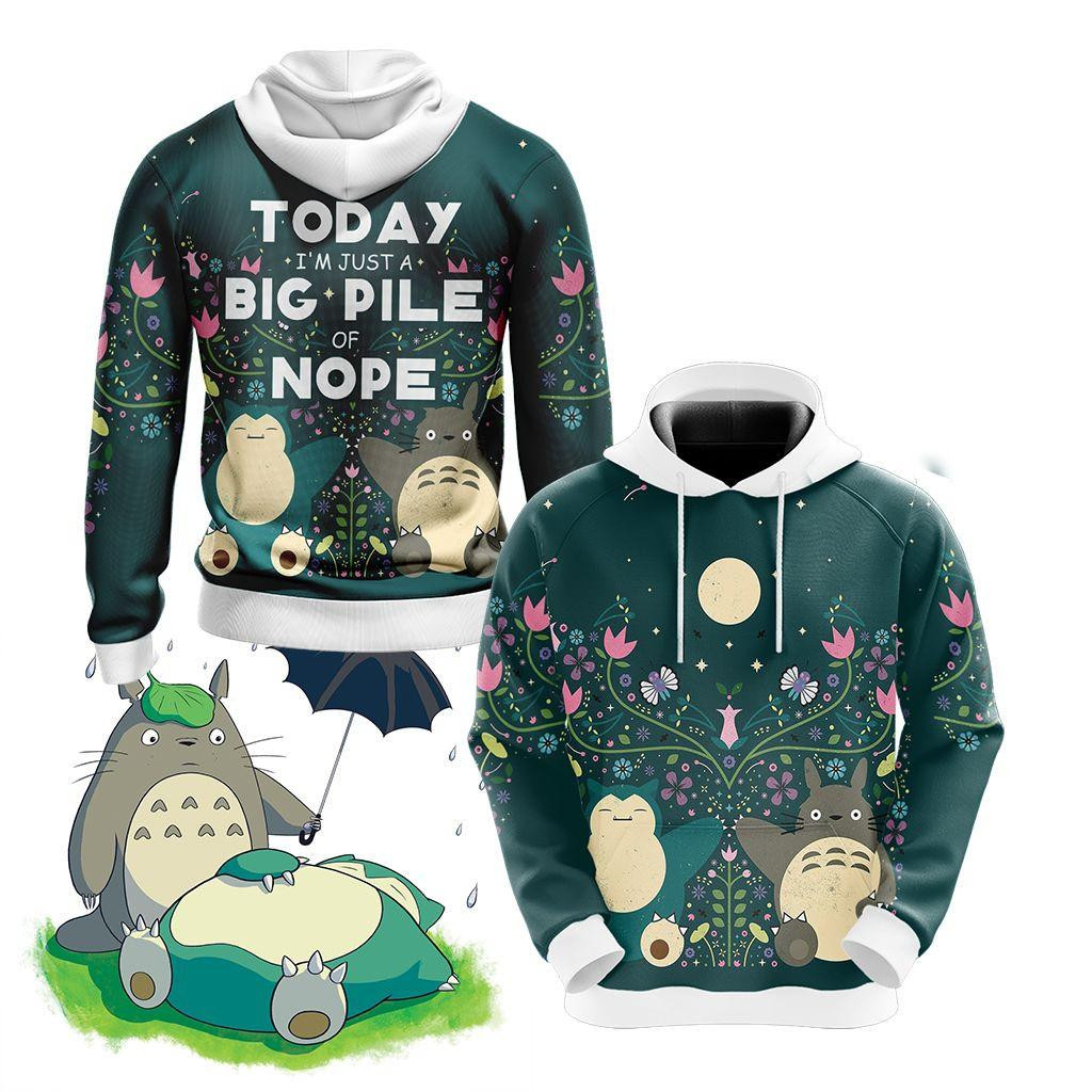 Big Pile Of Nope Totoro And Snorlax All Over Print Hoodie