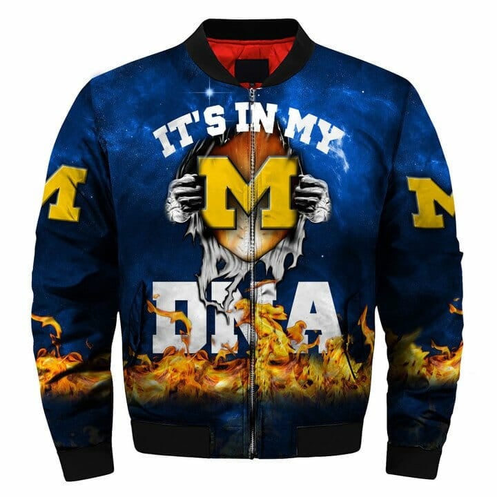 Michigan Wolverines Navy Blue Baby Groot Bomber Jacket