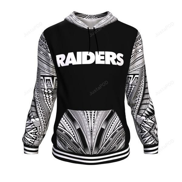 Oakland Raiders Ncaa Football Maori Tattoo V2 3D All Over Print Hoodie & Zip Hoodie