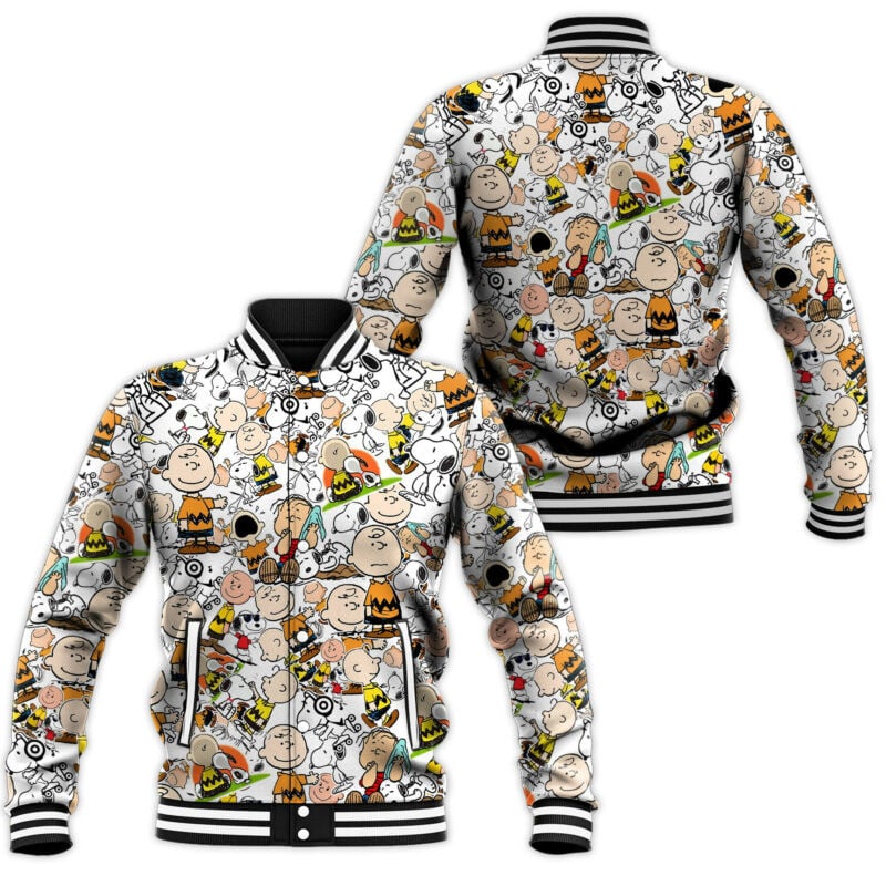 Peanut Snoopy Pattern Tinkle Bell Aladdin Dumbo Baseball Jacket