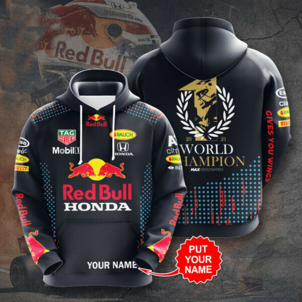 Personalized F1 World Champion Red Bull Honda All Over Print 3d Hoodie 2914