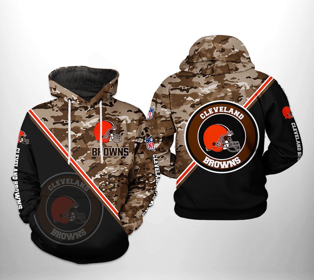 Cleveland Browns Camo Team 3D All Over Print Hoodie & Zip Hoodie