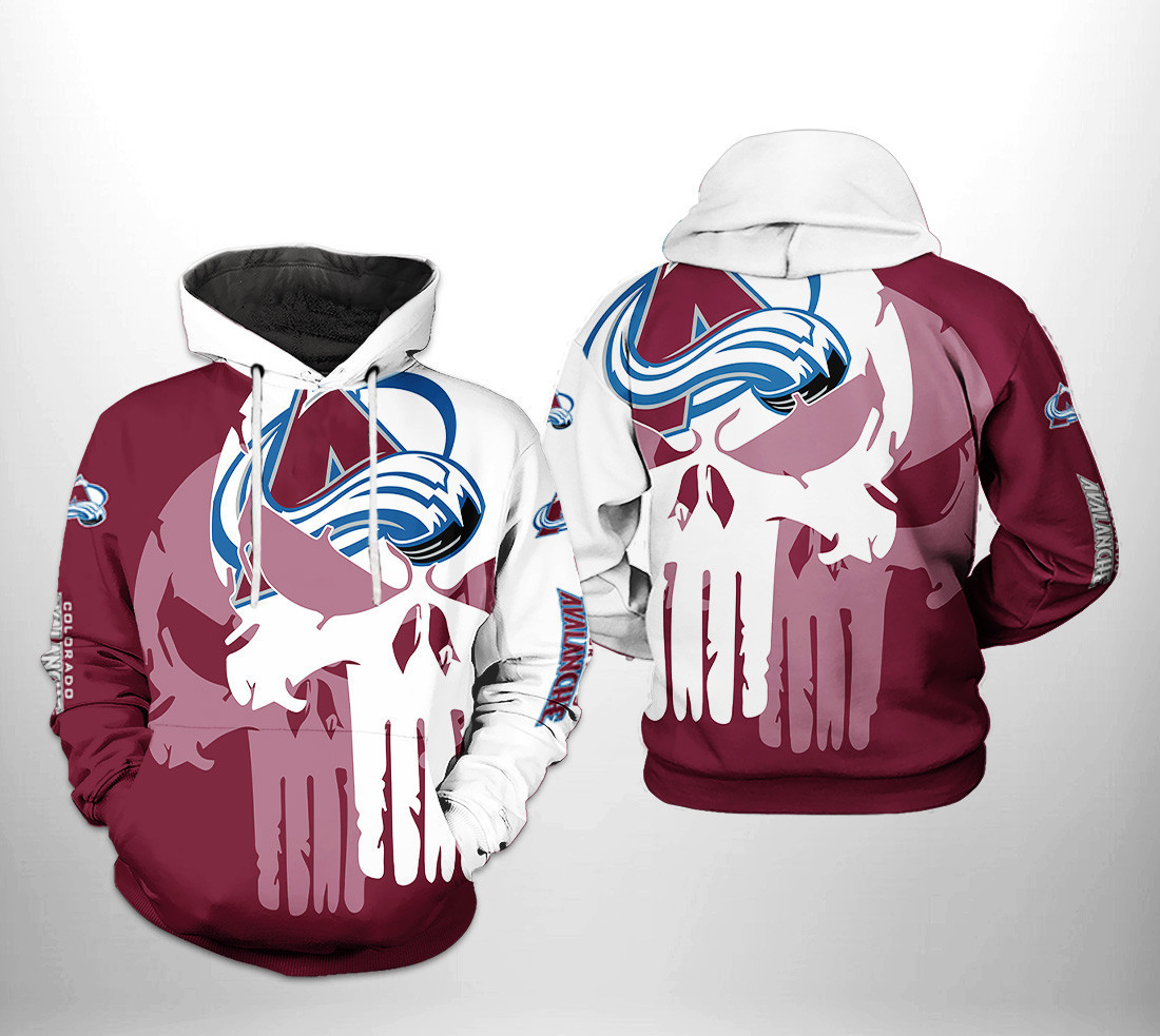 Colorado Avalanche Team Skull 3D All Over Print Hoodie & Zip Hoodie