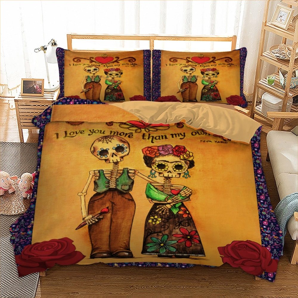 Skull Bedding Set I Love You More Than My Own Skin Duvet Covers