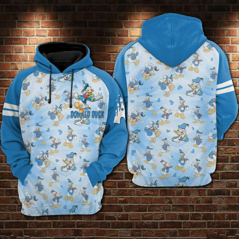 Donald Duck Pattern 3d Hoodie Zip Hoodie