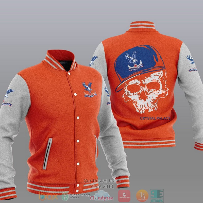 Crystal Palace FC Orange Skull Baseball Jacket