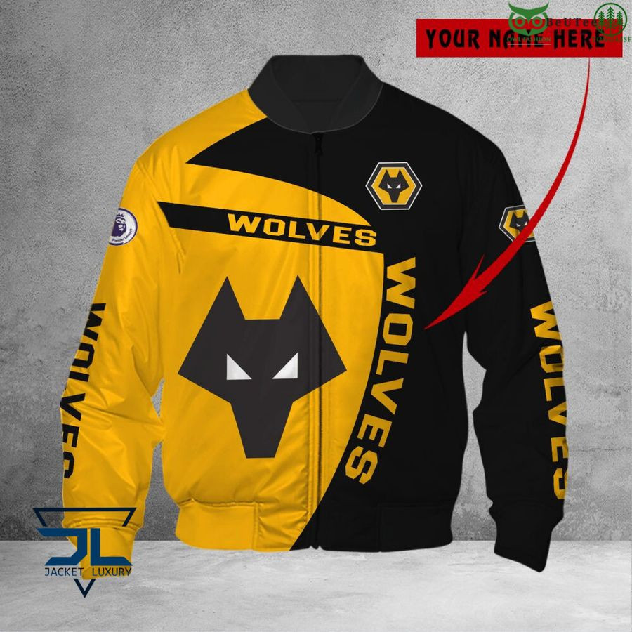 Wolverhampton Wanderers FC Custom Name Logo Bomber Jacket
