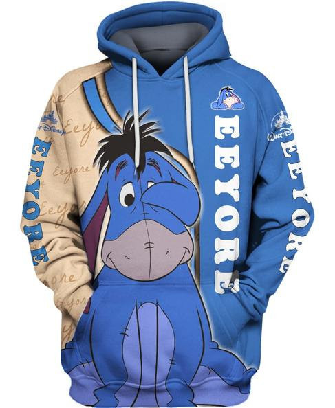 Cute Eeyore 3d Hoodie Zipper Hoodie